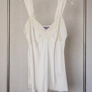 Elegant White Tank top (with bead and lace detail)